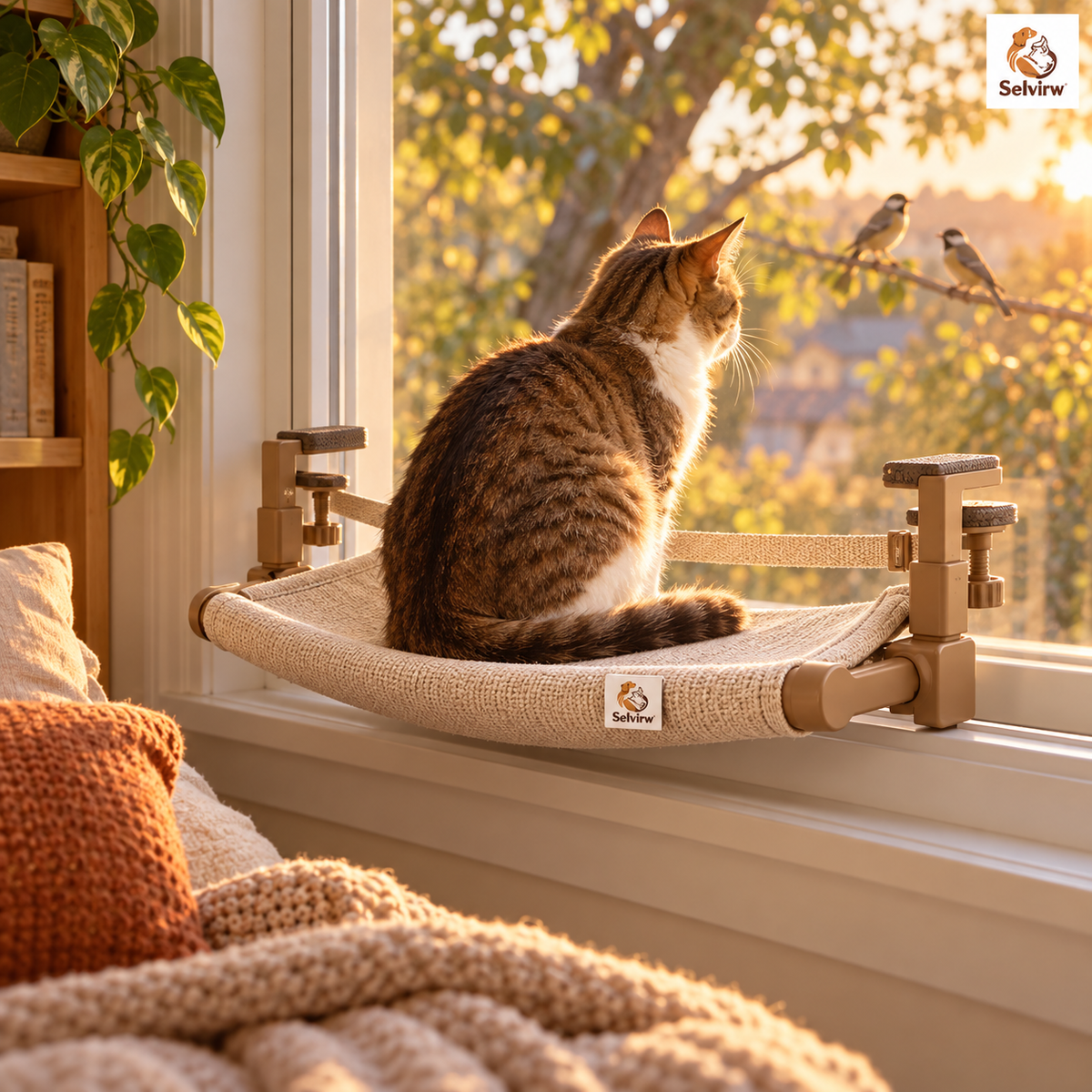 Selvirw™ WindowClamp Cozy Pet Perch